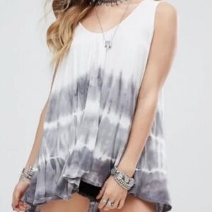 Free People We The Free Sebastian Ombre White Oversized Tank Top Size S